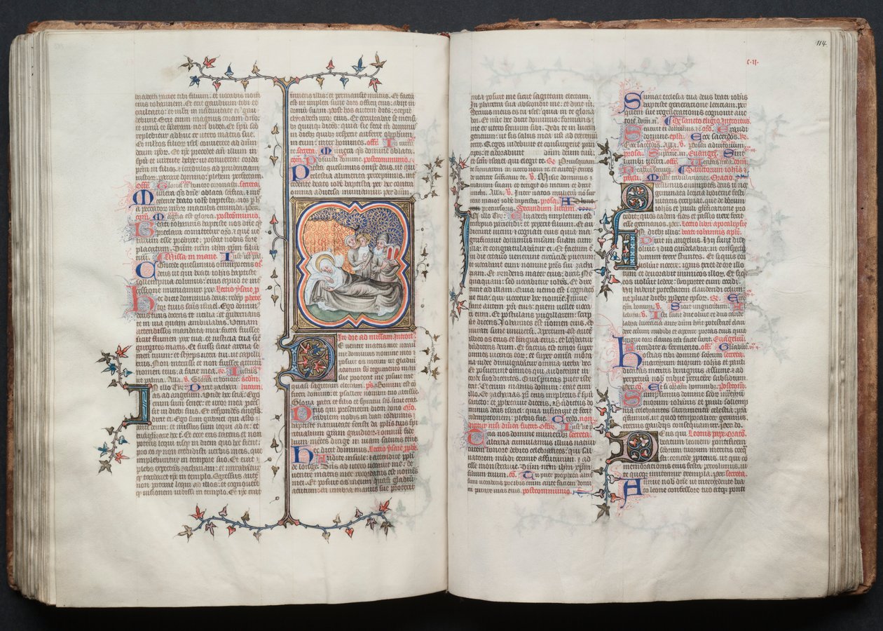 The Gotha Missal: Fol. 114r, Text, ca. 1375. av Master of the Boqueteaux