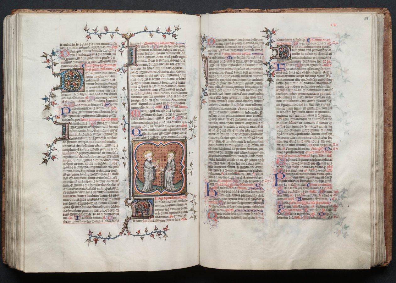Gotha Missal:  Fol. 114v, S:t Peter och Paulus av Master of the Boqueteaux