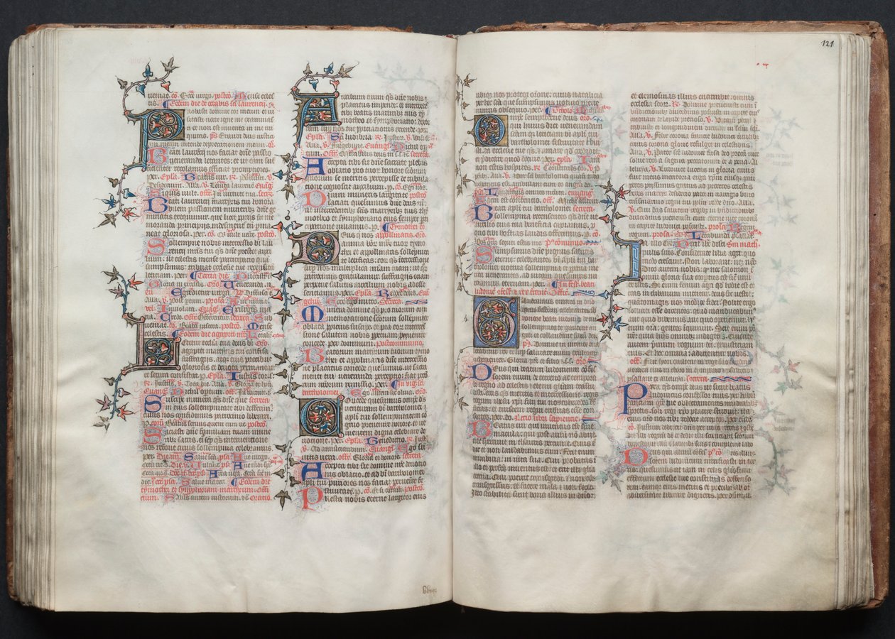The Gotha Missal: Fol. 121r, Text, ca. 1375. av Master of the Boqueteaux