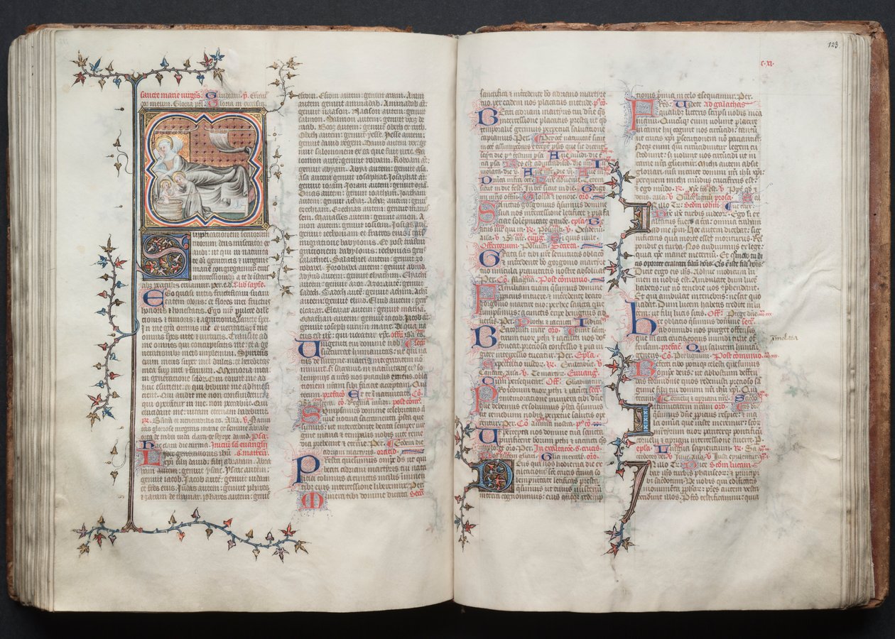 The Gotha Missal: Fol. 123r, Text, ca. 1375. av Master of the Boqueteaux