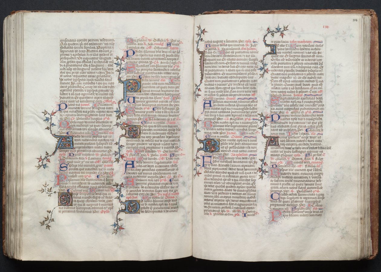 The Gotha Missal: Fol. 124r, Text, ca. 1375. av Master of the Boqueteaux