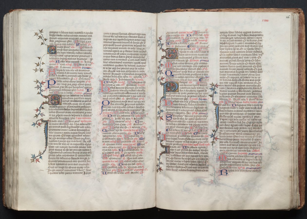 The Gotha Missal: Fol. 125v, text, ca. 1375. av Master of the Boqueteaux