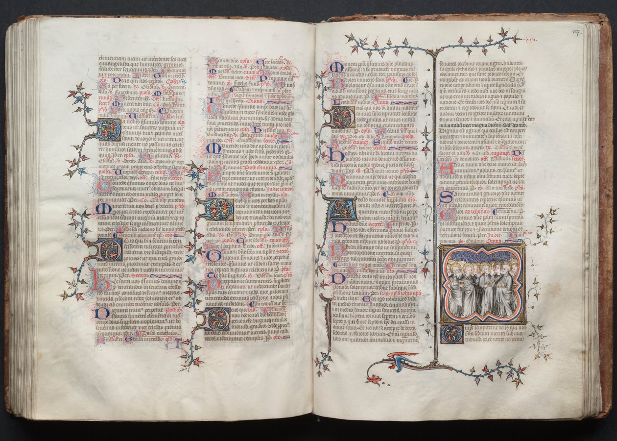 The Gotha Missal: Fol. 126v, text, ca. 1375. av Master of the Boqueteaux