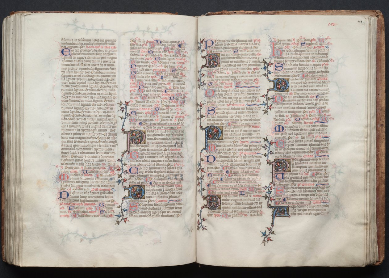 The Gotha Missal: Fol. 127v, text, ca. 1375. av Master of the Boqueteaux