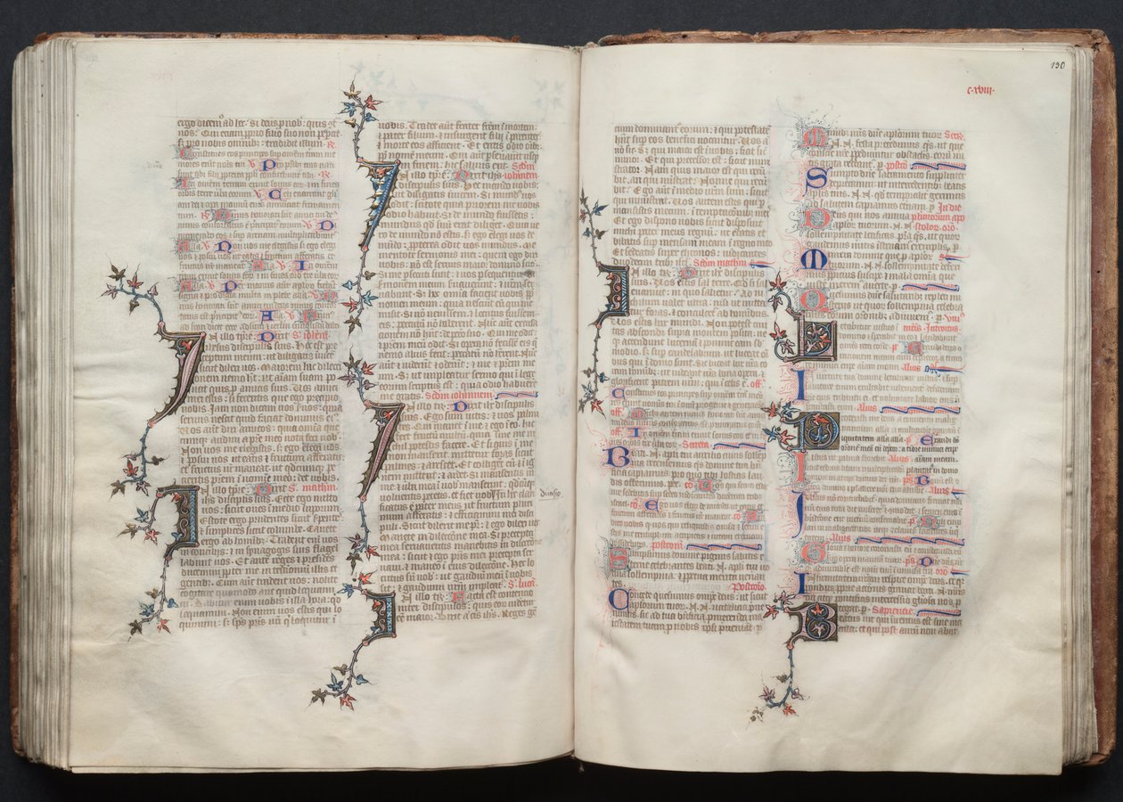 The Gotha Missal: Fol. 130r, Text, ca. 1375. av Master of the Boqueteaux