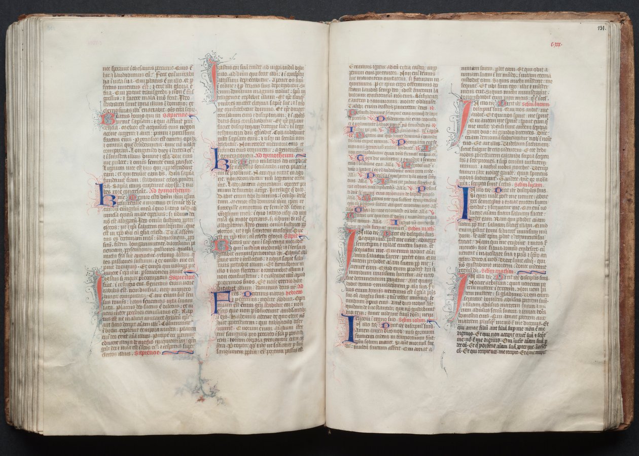 The Gotha Missal: Fol. 130v, text, ca. 1375. av Master of the Boqueteaux