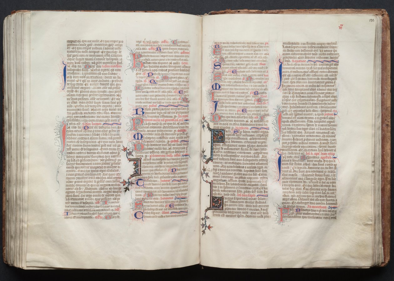 The Gotha Missal: Fol. 131v, text, ca. 1375. av Master of the Boqueteaux