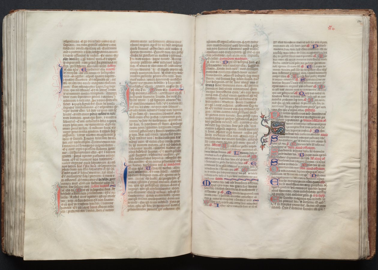 The Gotha Missal: Fol. 133v, text, ca. 1375. av Master of the Boqueteaux