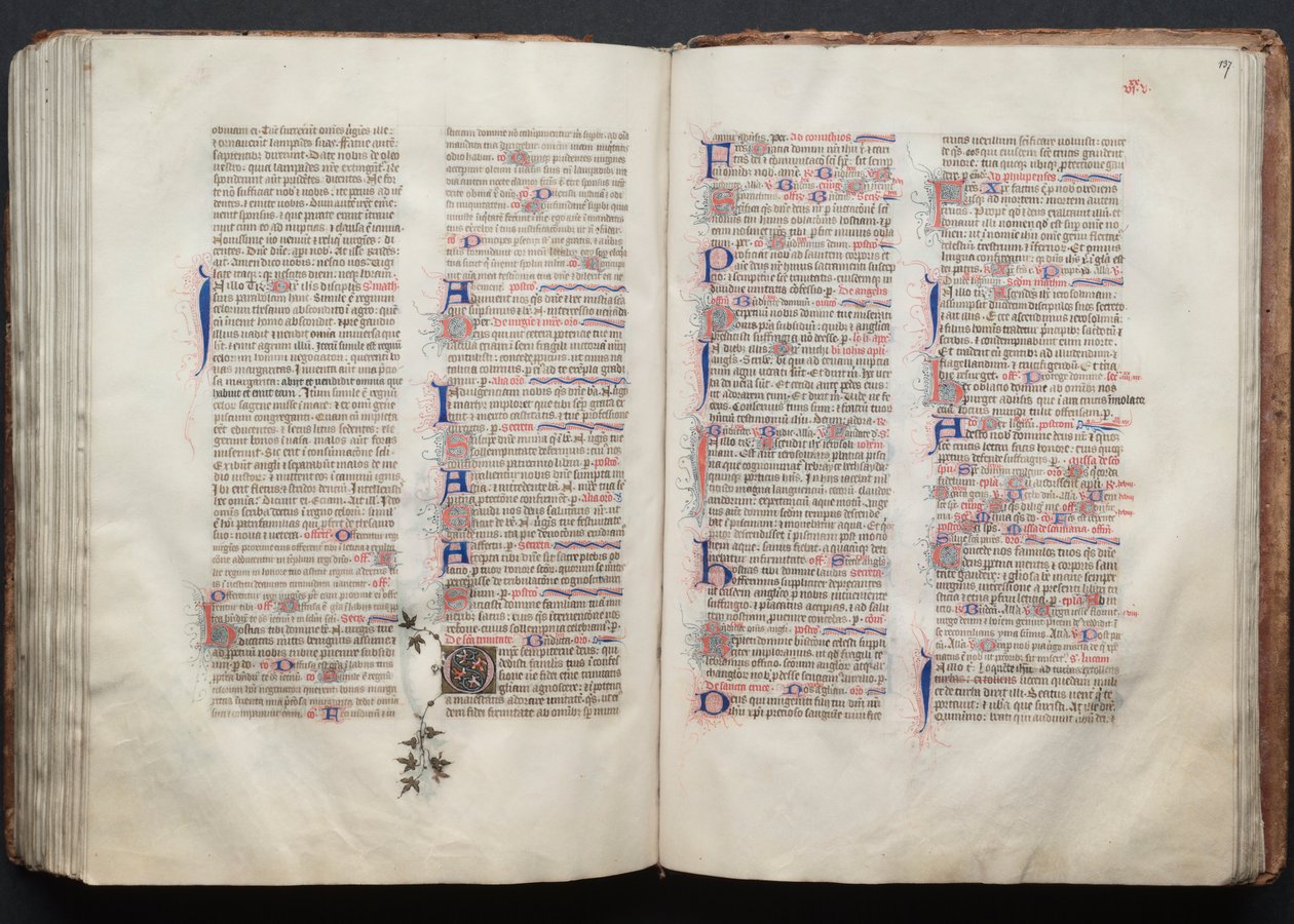 The Gotha Missal: Fol. 137r, Text, ca. 1375. av Master of the Boqueteaux