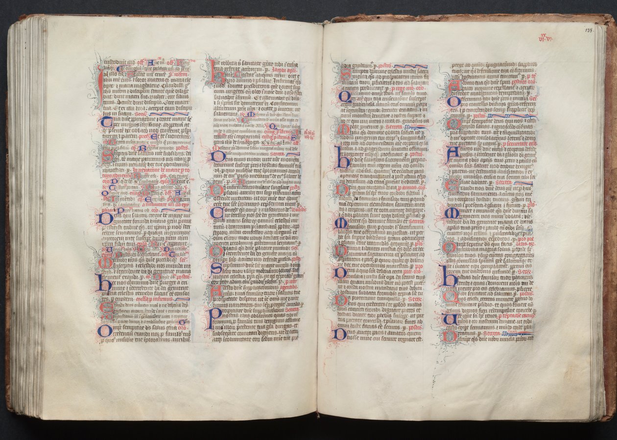 The Gotha Missal: Fol. 137v, text, ca. 1375. av Master of the Boqueteaux