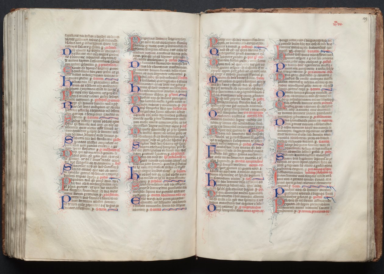 The Gotha Missal: Fol. 138v, text, ca. 1375. av Master of the Boqueteaux