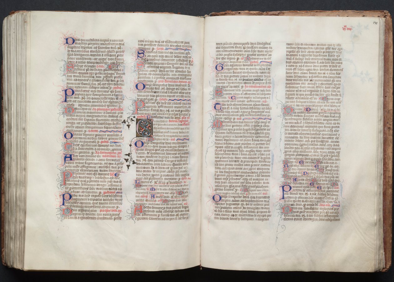 The Gotha Missal: Fol. 140r, Text, ca. 1375. av Master of the Boqueteaux