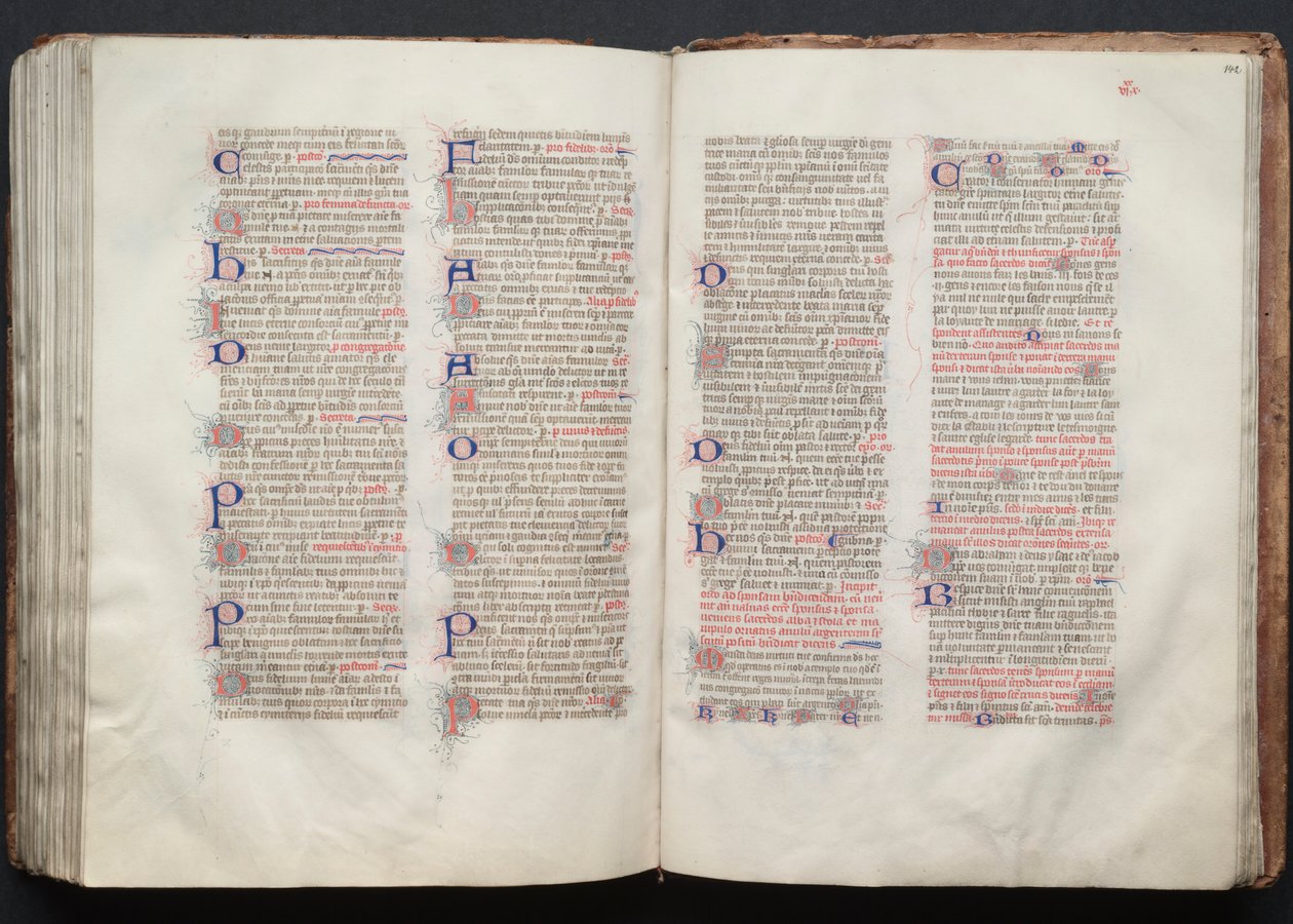 The Gotha Missal: Fol. 141v, text, ca. 1375. av Master of the Boqueteaux