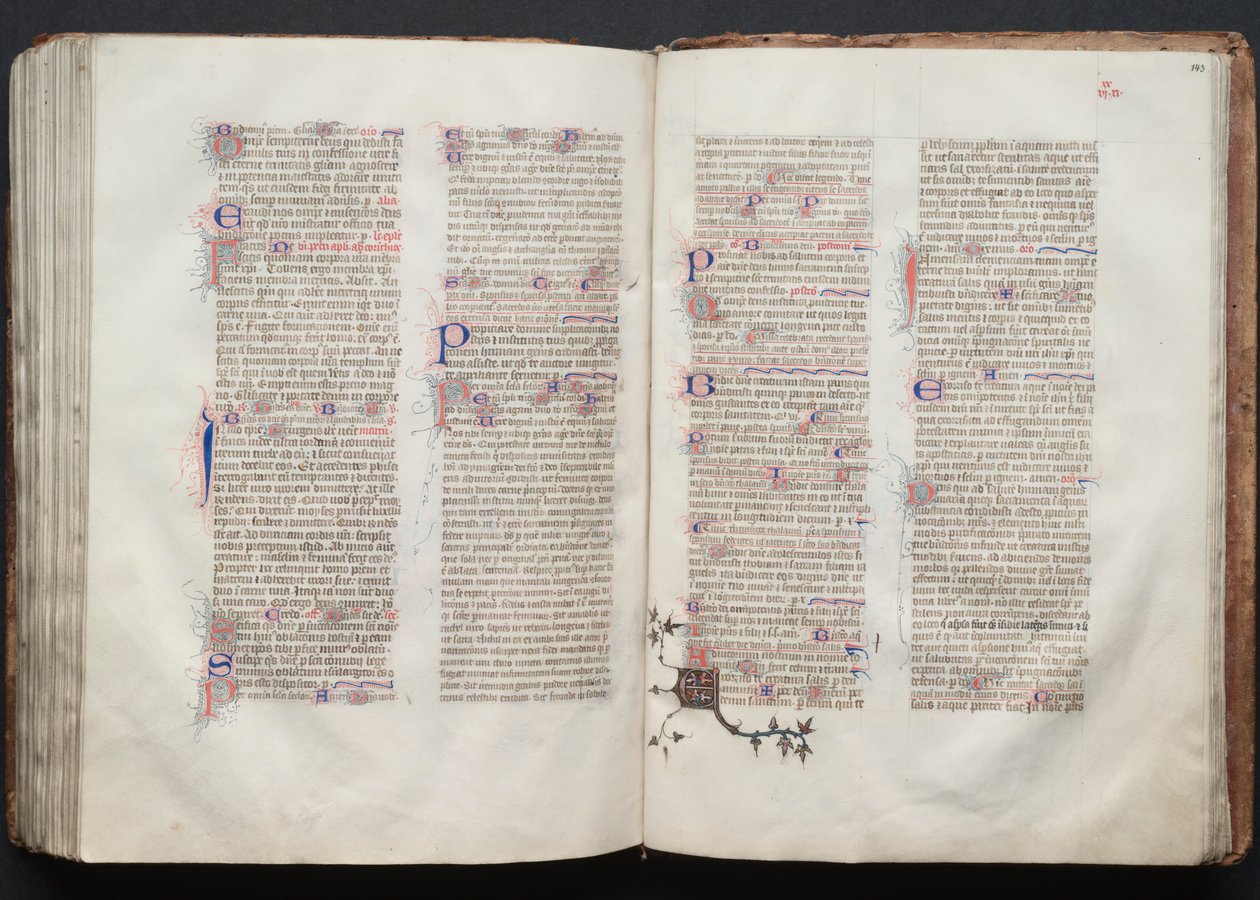 The Gotha Missal: Fol. 143r, Text, ca. 1375. av Master of the Boqueteaux