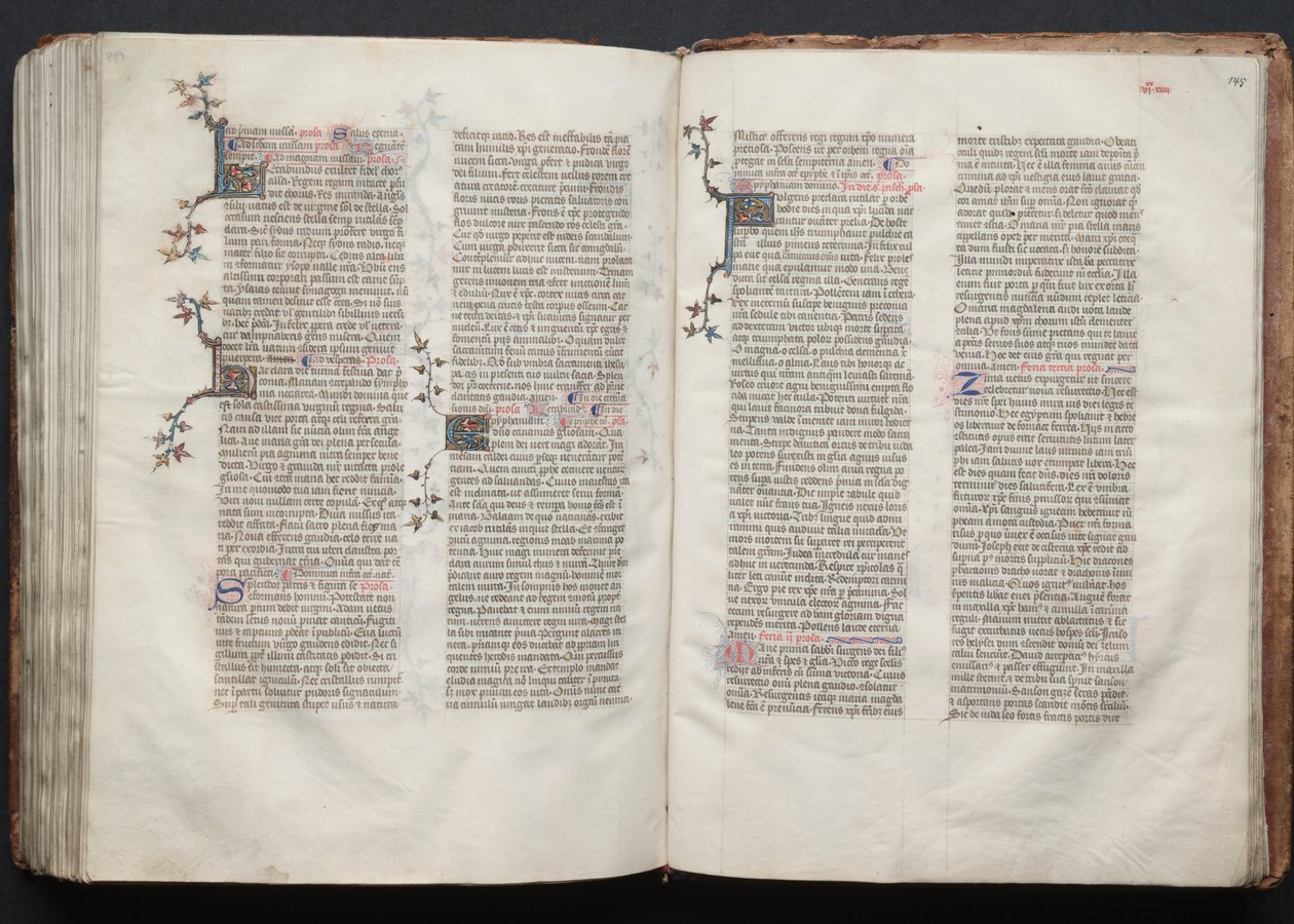 The Gotha Missal: Fol. 144v, text, ca. 1375. av Master of the Boqueteaux