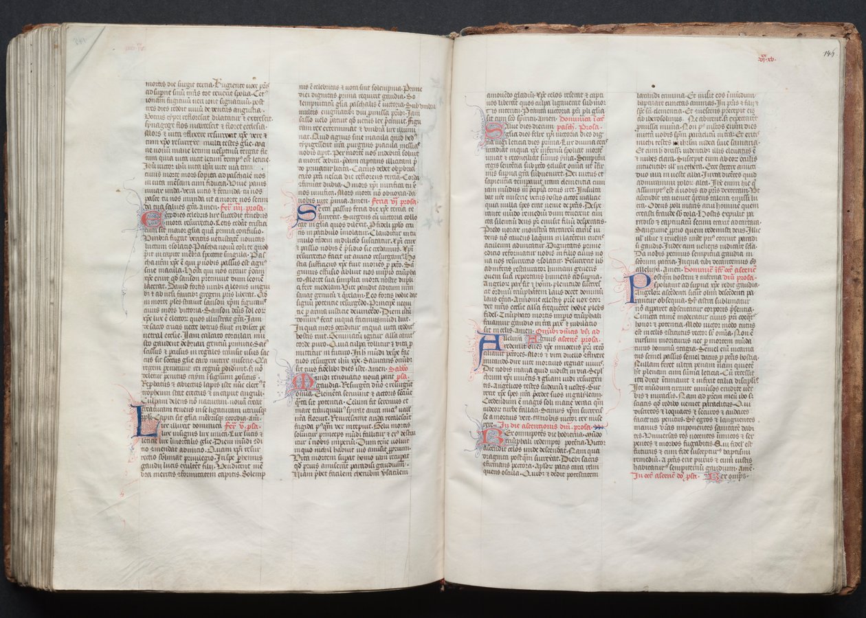 The Gotha Missal: Fol. 145vr, Text, ca. 1375. av Master of the Boqueteaux
