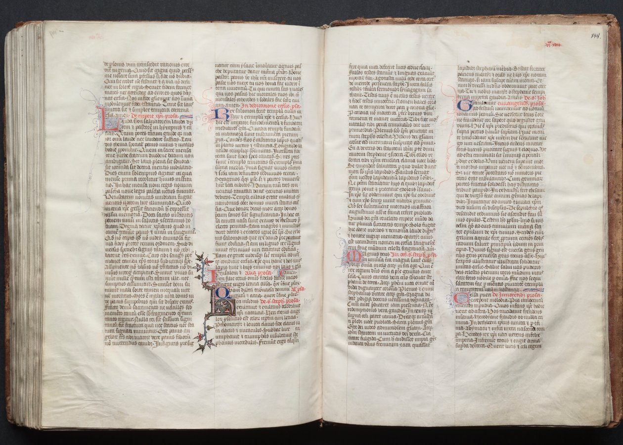 The Gotha Missal: Fol. 147v, text, ca. 1375. av Master of the Boqueteaux