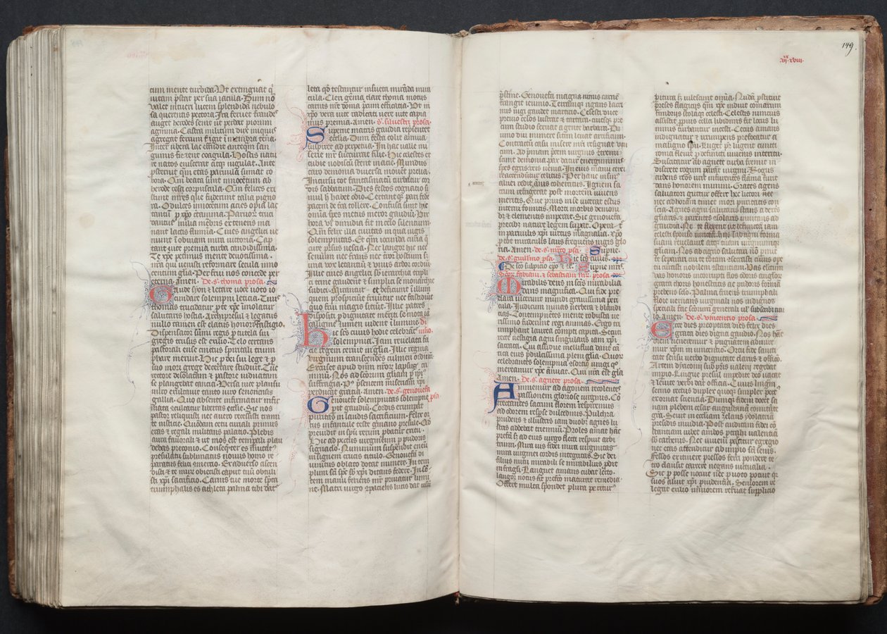 The Gotha Missal: Fol. 148v, text, ca. 1375. av Master of the Boqueteaux