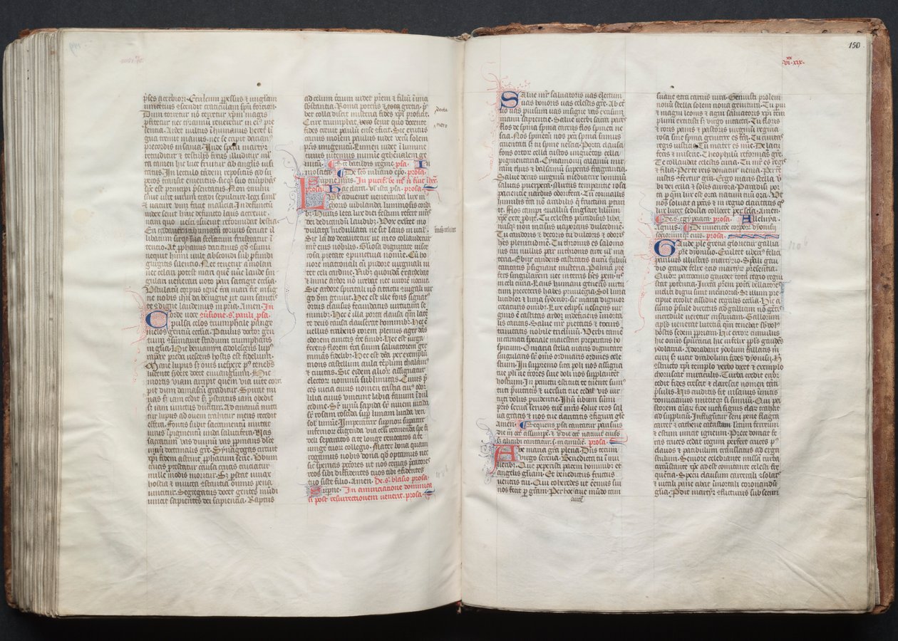 The Gotha Missal: Fol. 150r, text, ca. 1375. av Master of the Boqueteaux