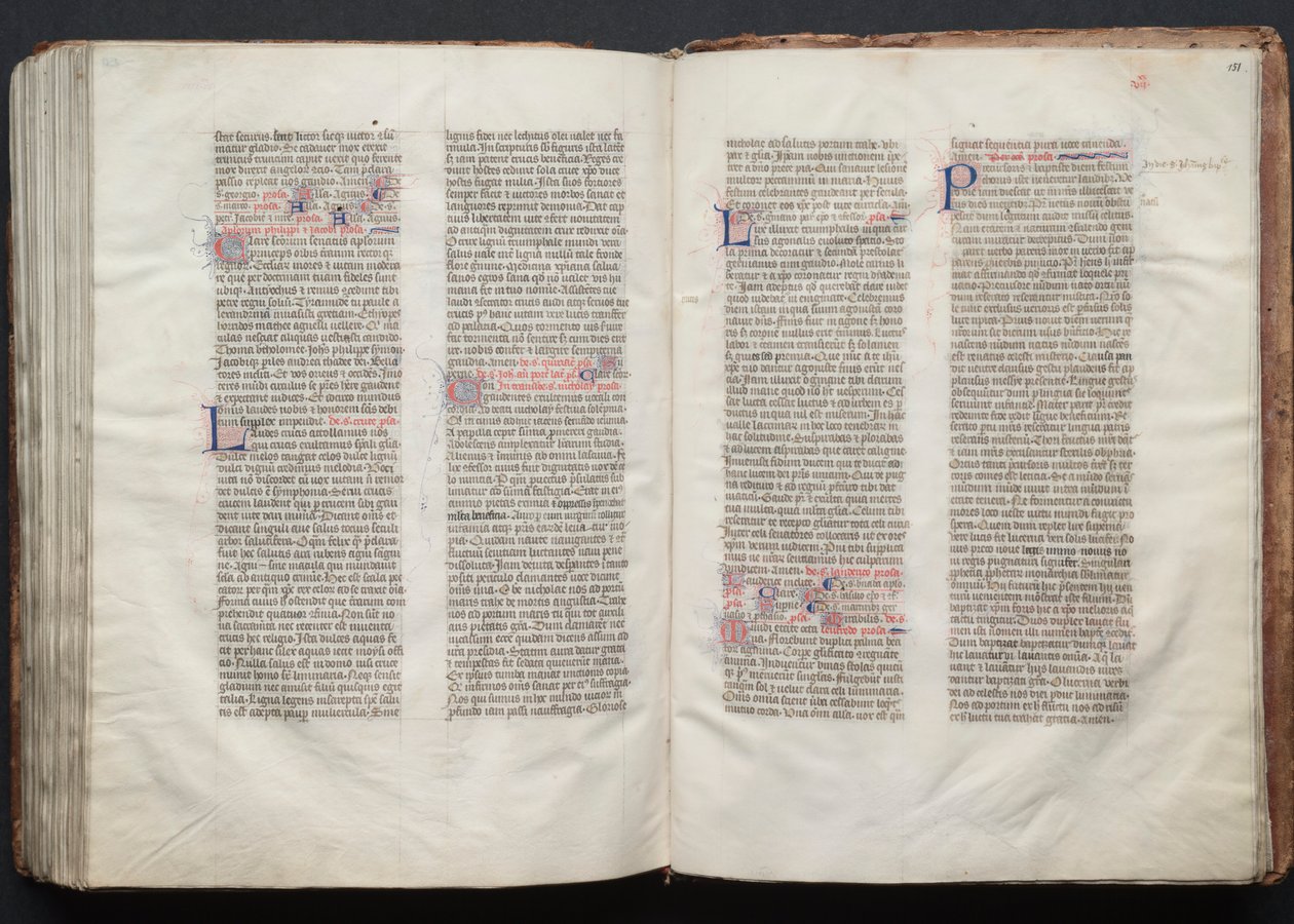 The Gotha Missal: Fol. 150v, text, ca. 1375. av Master of the Boqueteaux