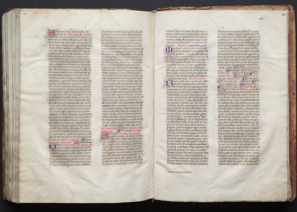 The Gotha Missal: Fol. 151v, text, ca. 1375. av Master of the Boqueteaux