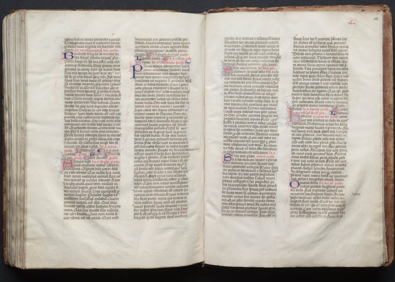 The Gotha Missal: Fol. 152v, text, ca. 1375. av Master of the Boqueteaux