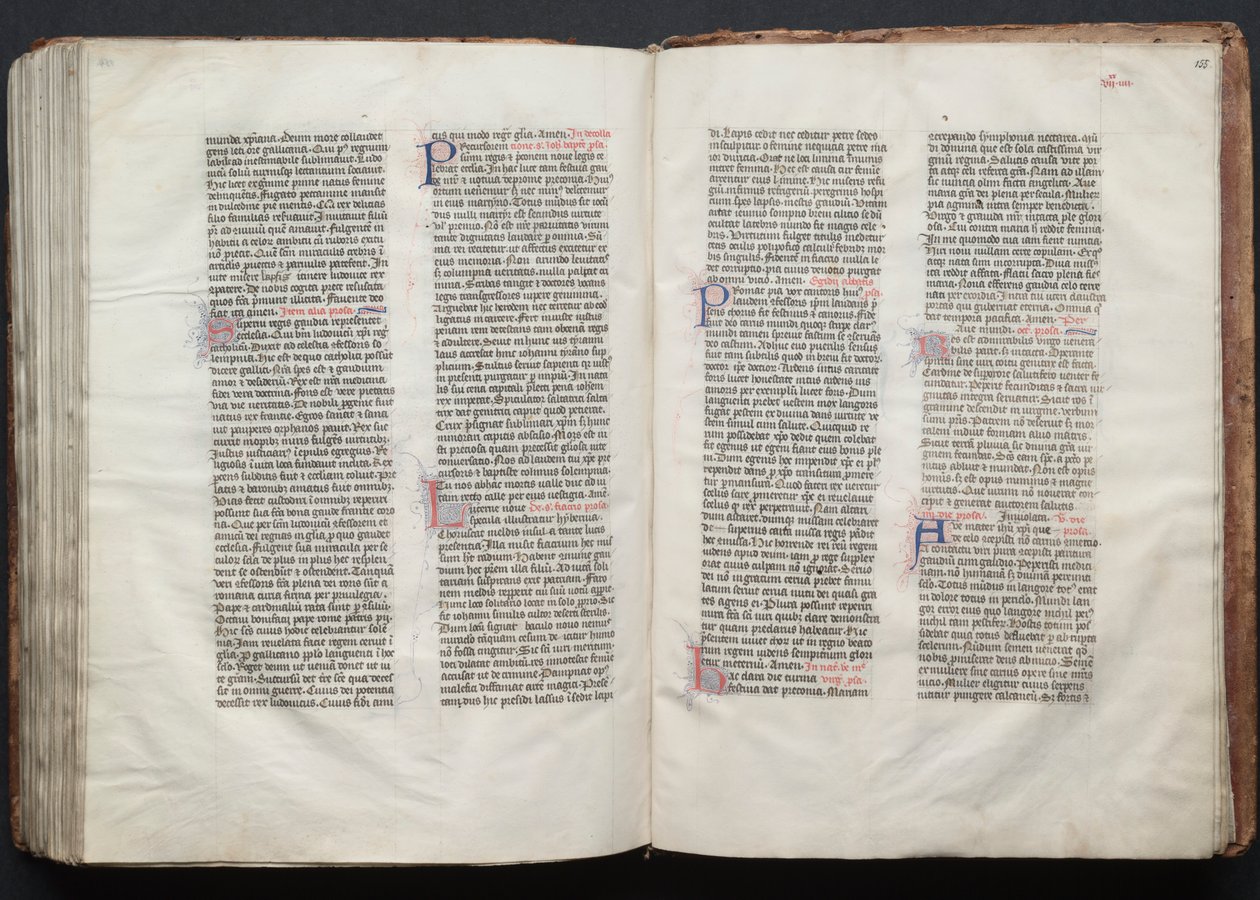 The Gotha Missal: Fol. 155r, Text, ca. 1375. av Master of the Boqueteaux