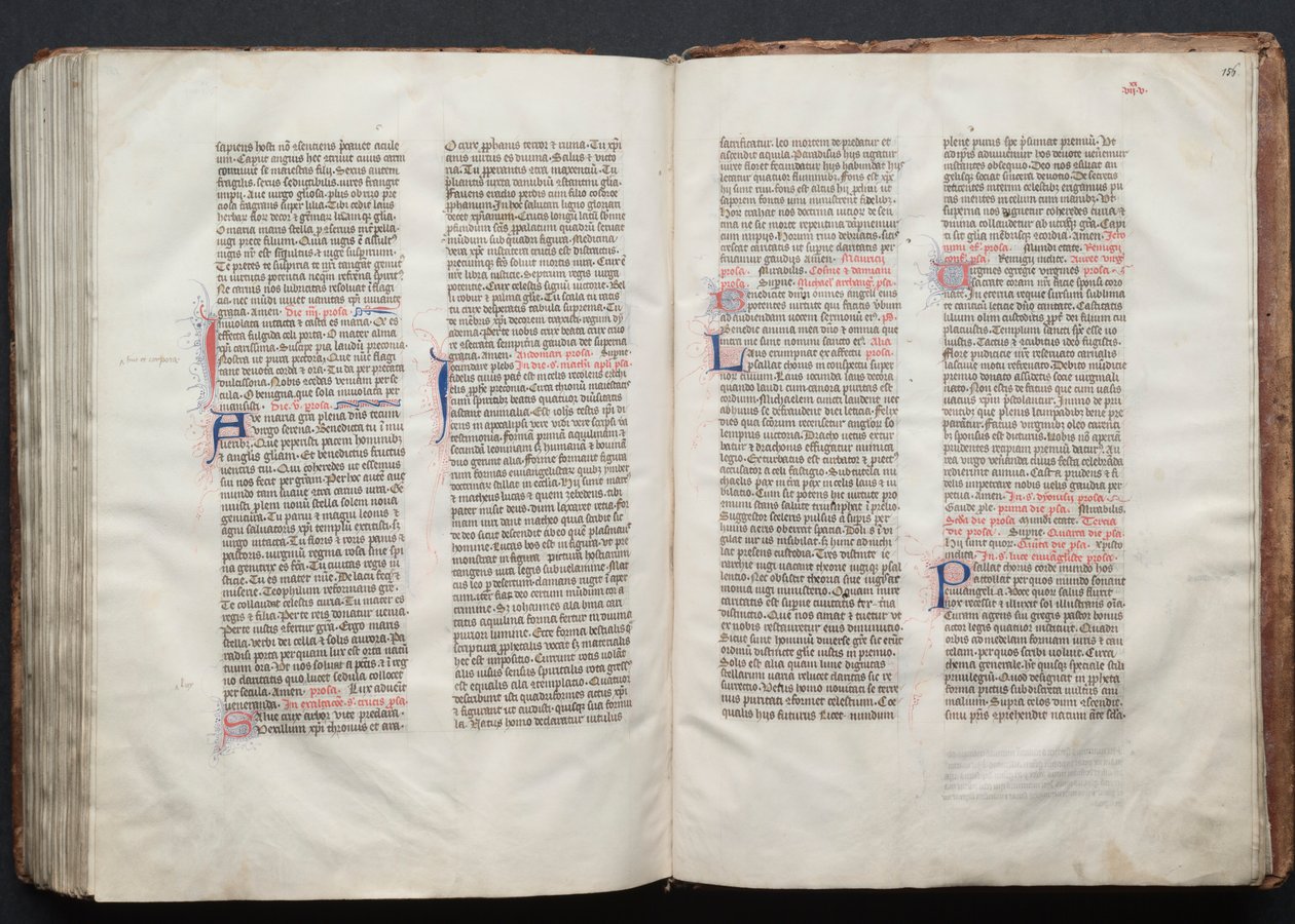 The Gotha Missal: Fol. 155v, text, ca. 1375. av Master of the Boqueteaux