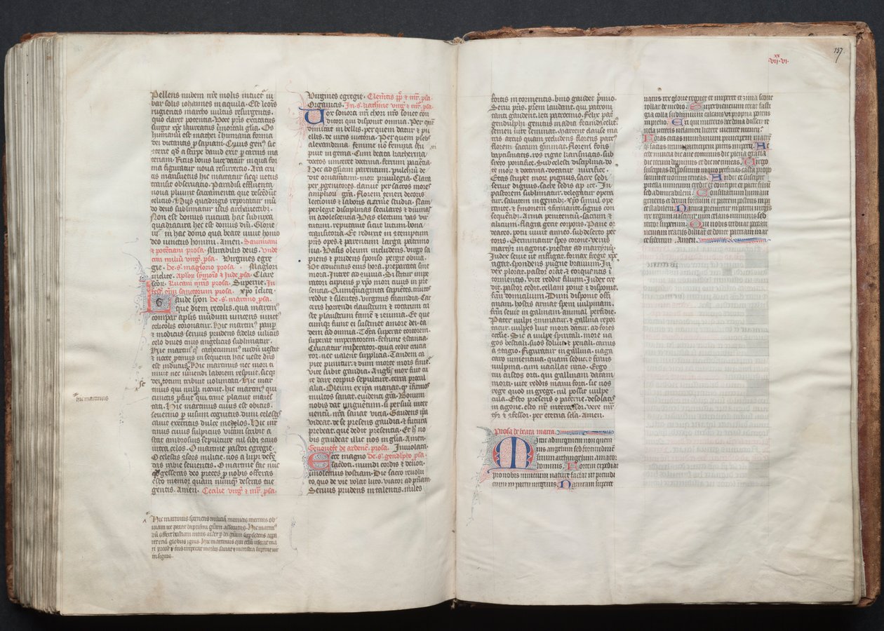 The Gotha Missal: Fol. 157r, Text, ca. 1375. av Master of the Boqueteaux