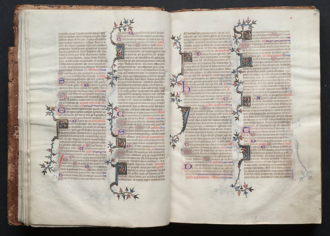 The Gotha Missal: Fol. 15r, Text , c. 1375. av Master of the Boqueteaux