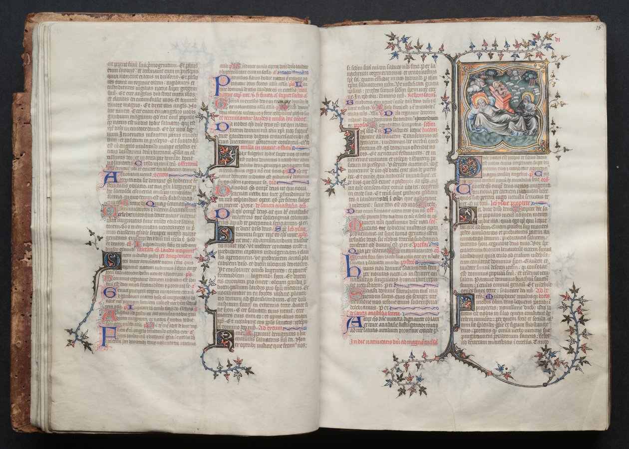 The Gotha Missal: Fol. 15v, text , ca. 1375. av Master of the Boqueteaux