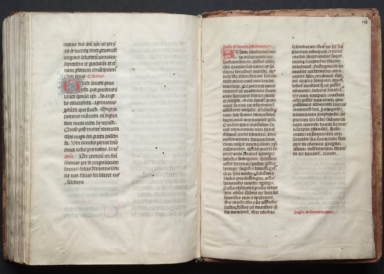 The Gotha Missal: Fol. 162v, text, ca. 1375. av Master of the Boqueteaux