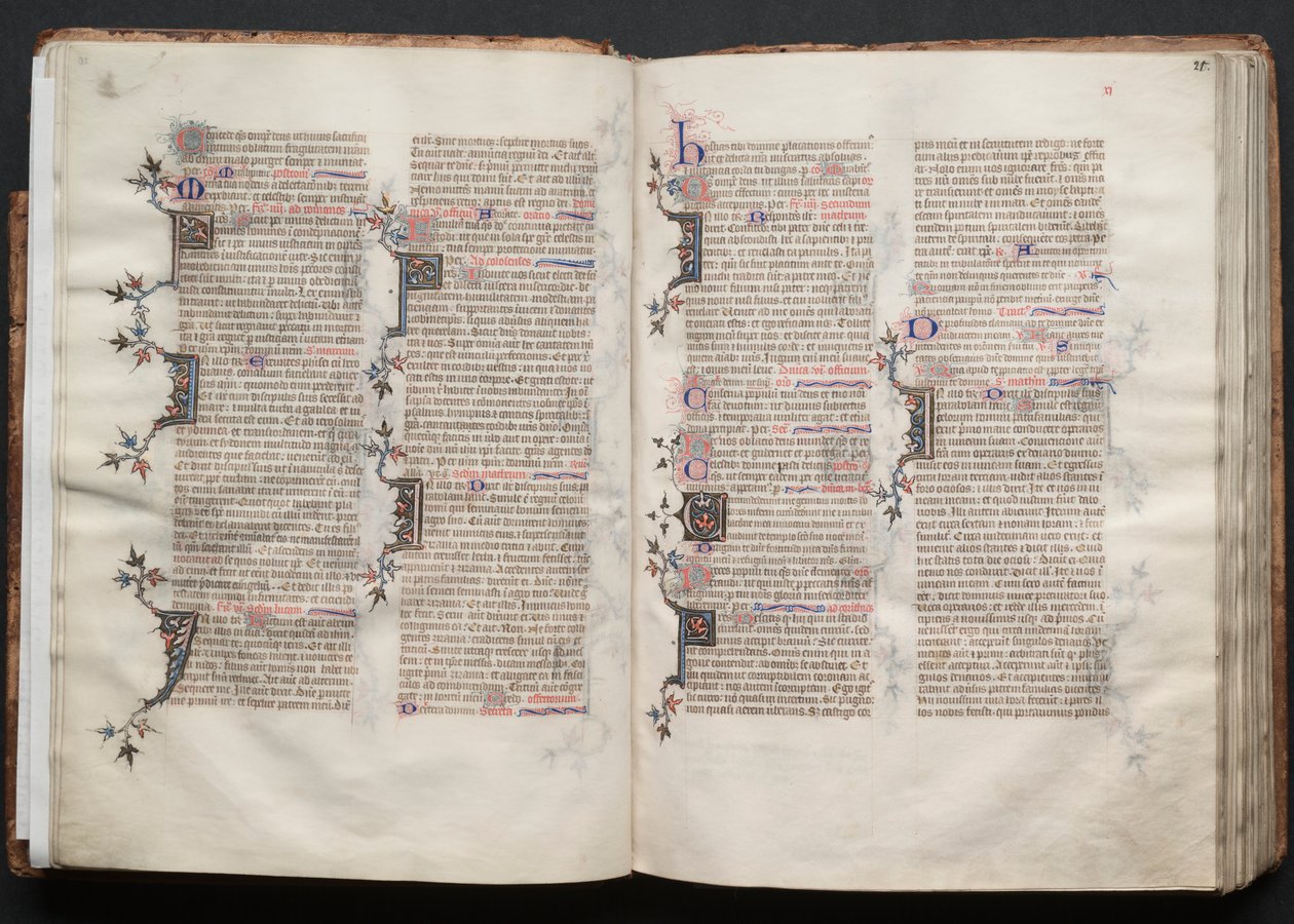The Gotha Missal: Fol. 20v, text, ca. 1375. av Master of the Boqueteaux