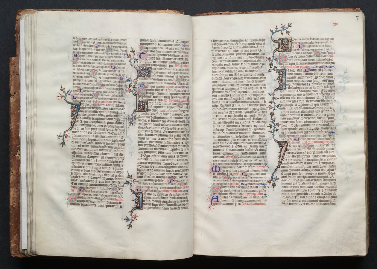 The Gotha Missal: Fol. 27r, Text, c. 1375. av Master of the Boqueteaux