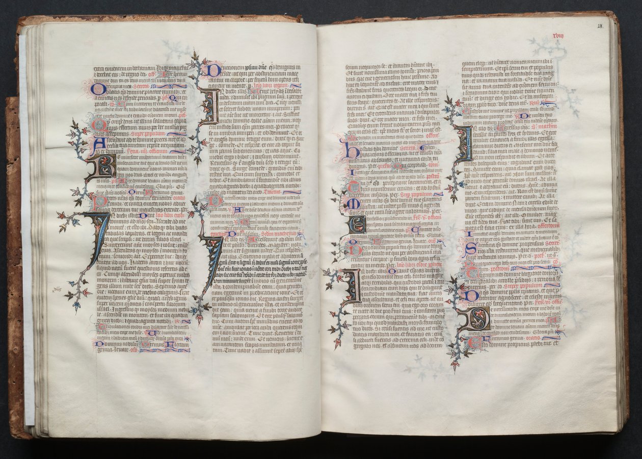 The Gotha Missal: Fol. 28r, Text, c. 1375. av Master of the Boqueteaux