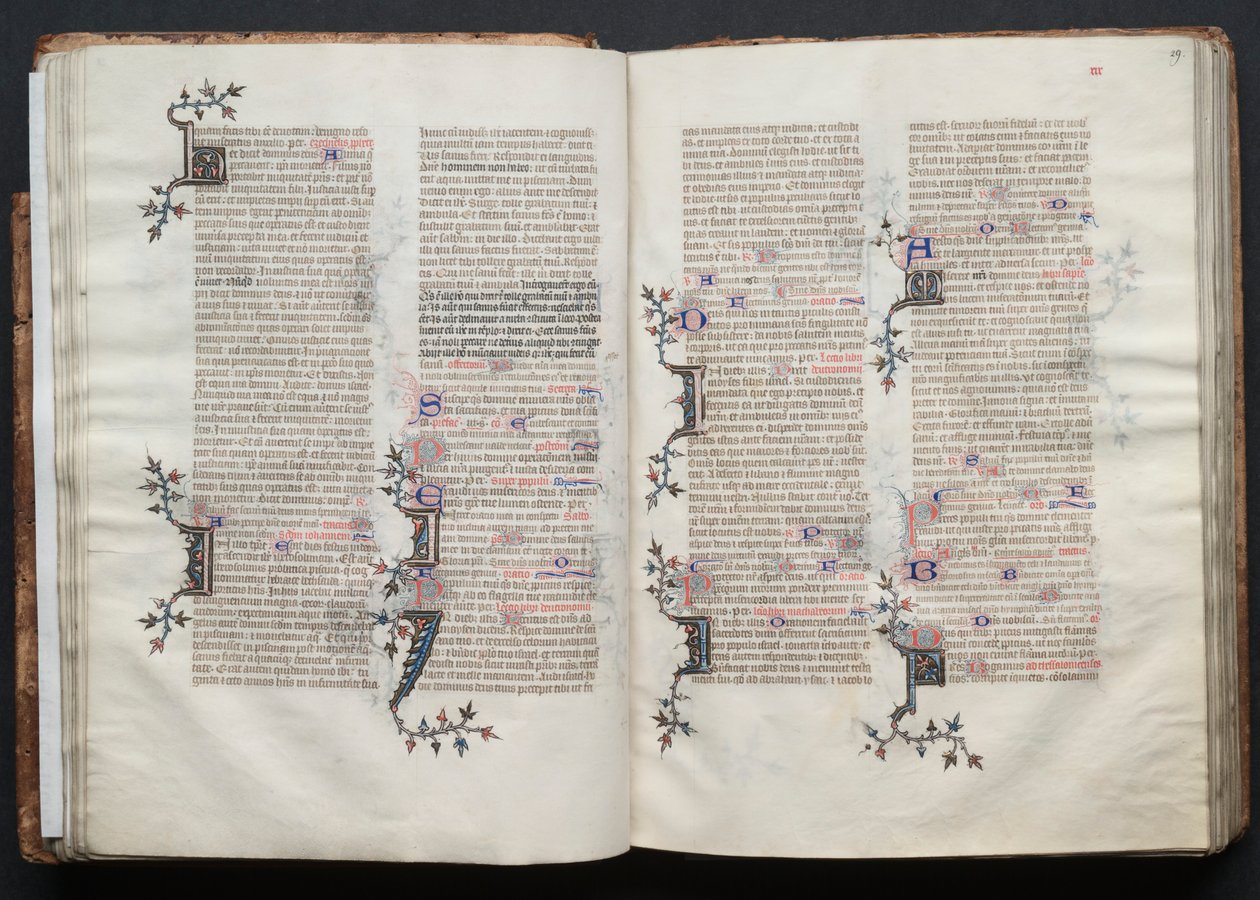 The Gotha Missal: Fol. 29r, Text, c. 1375. av Master of the Boqueteaux