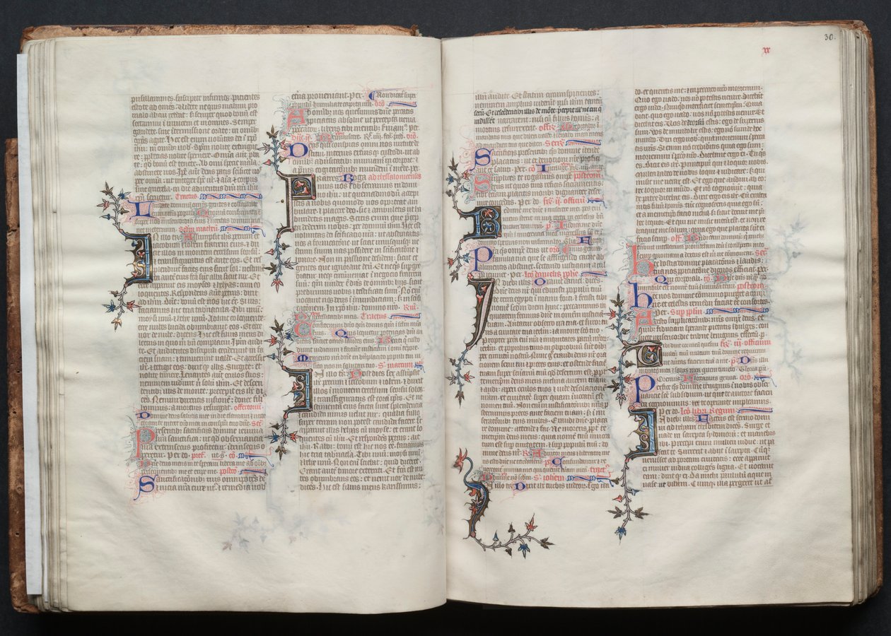 The Gotha Missal: Fol. 29v, text, ca. 1375. av Master of the Boqueteaux