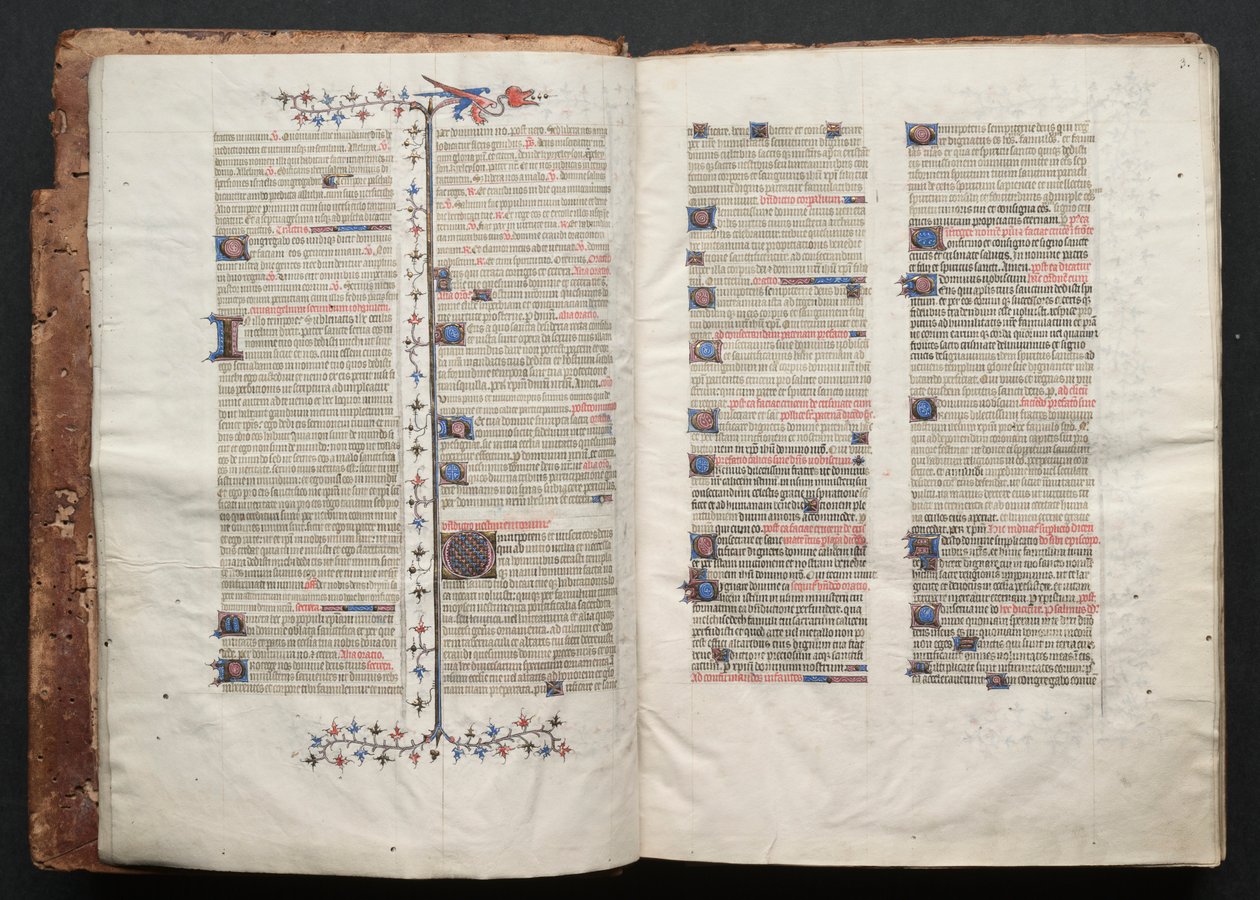 The Gotha Missal: Fol. 2v, text , c. 1375. av Master of the Boqueteaux