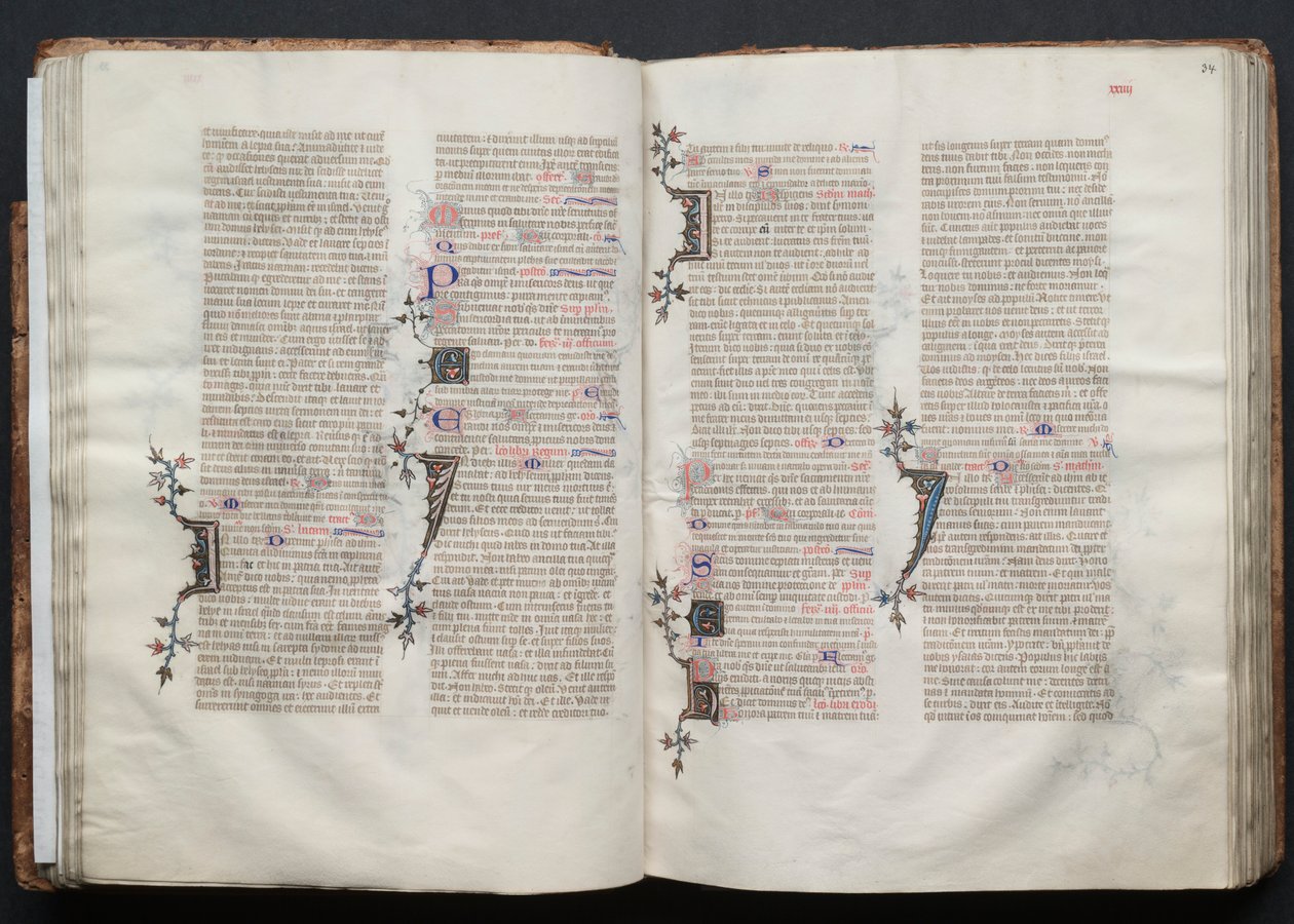 The Gotha Missal: Fol. 33v, text, c. 1375. av Master of the Boqueteaux