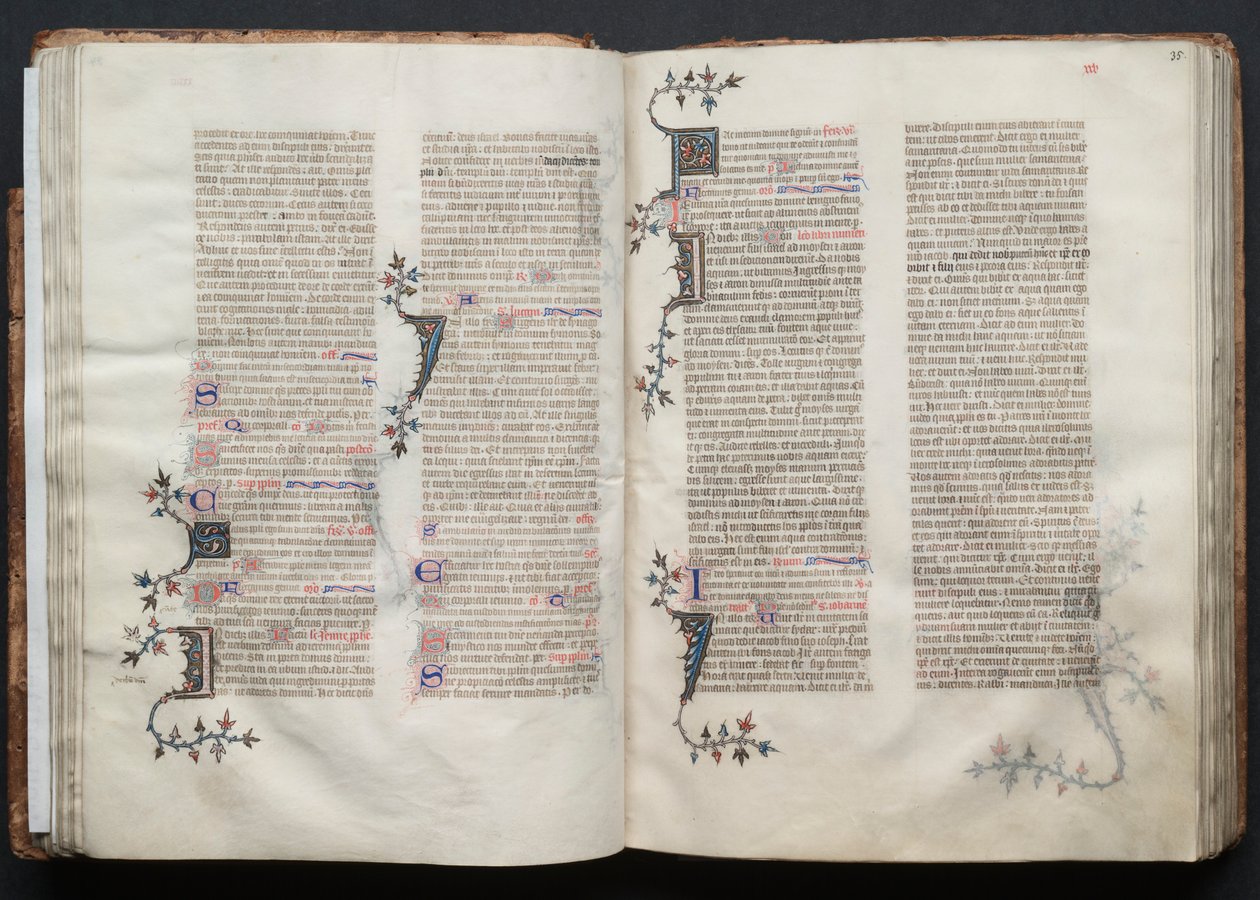 The Gotha Missal: Fol. 34v, text, c. 1375. av Master of the Boqueteaux