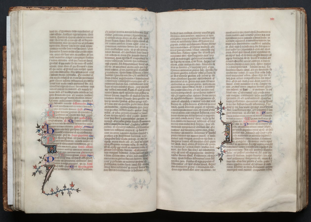 The Gotha Missal: Fol. 35v, text, ca. 1375. av Master of the Boqueteaux