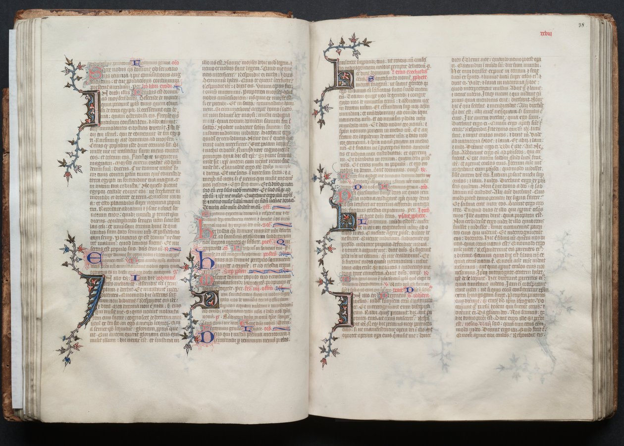The Gotha Missal: Fol. 37v, text, c. 1375. av Master of the Boqueteaux