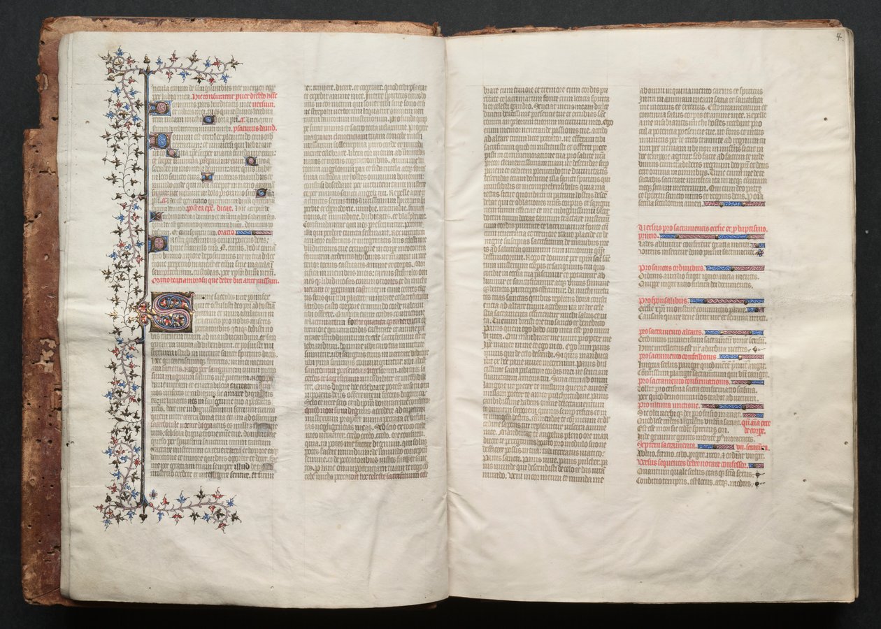 The Gotha Missal: Fol. 3v, text , c. 1375. av Master of the Boqueteaux