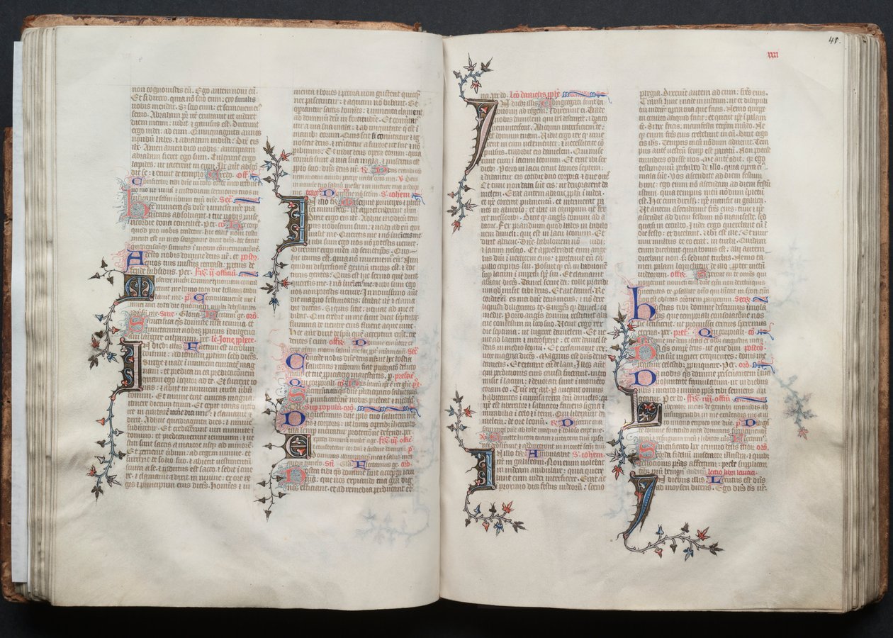 The Gotha Missal: Fol. 41r, Text, c. 1375. av Master of the Boqueteaux