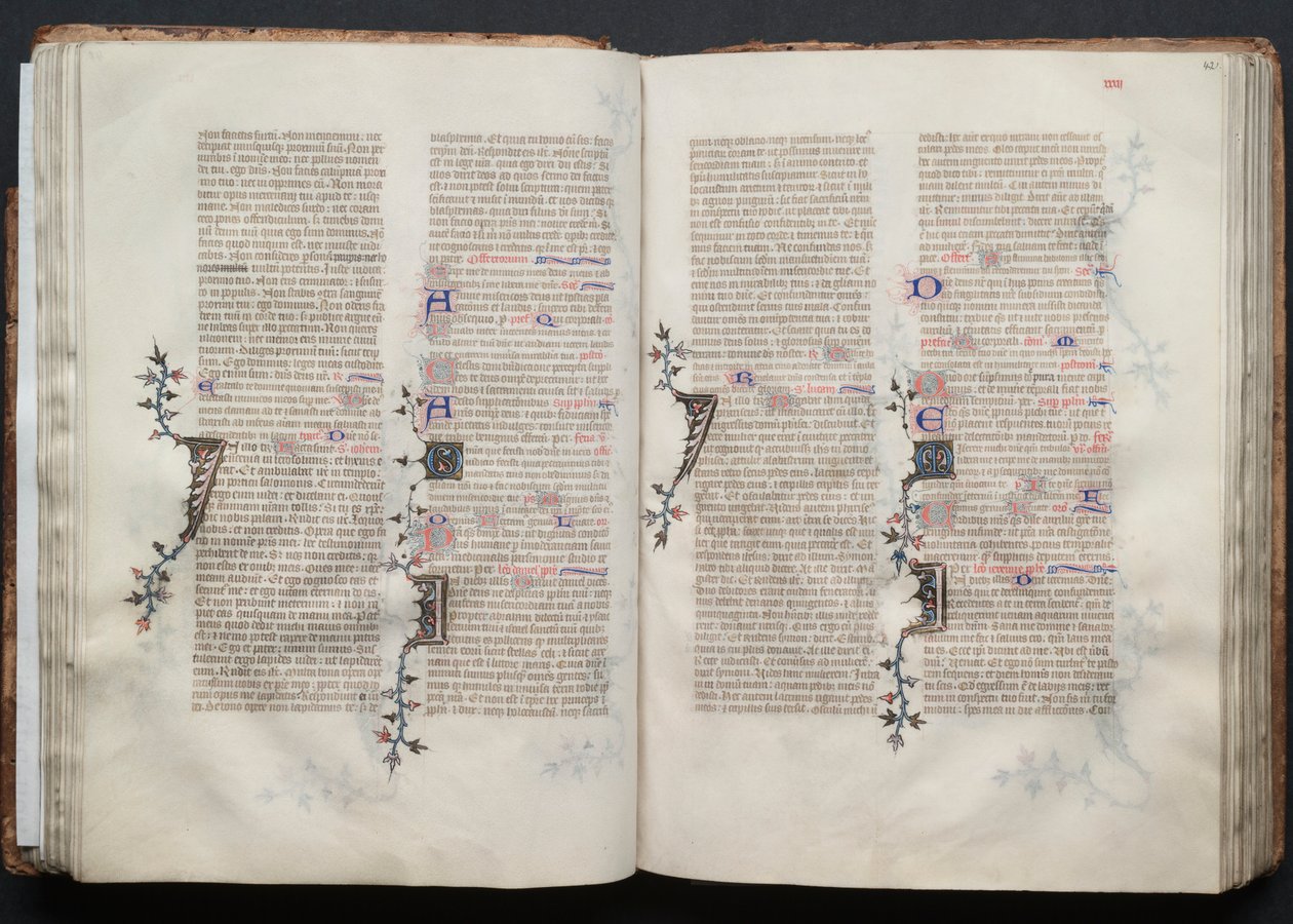 The Gotha Missal: Fol. 41v, text, c. 1375. av Master of the Boqueteaux