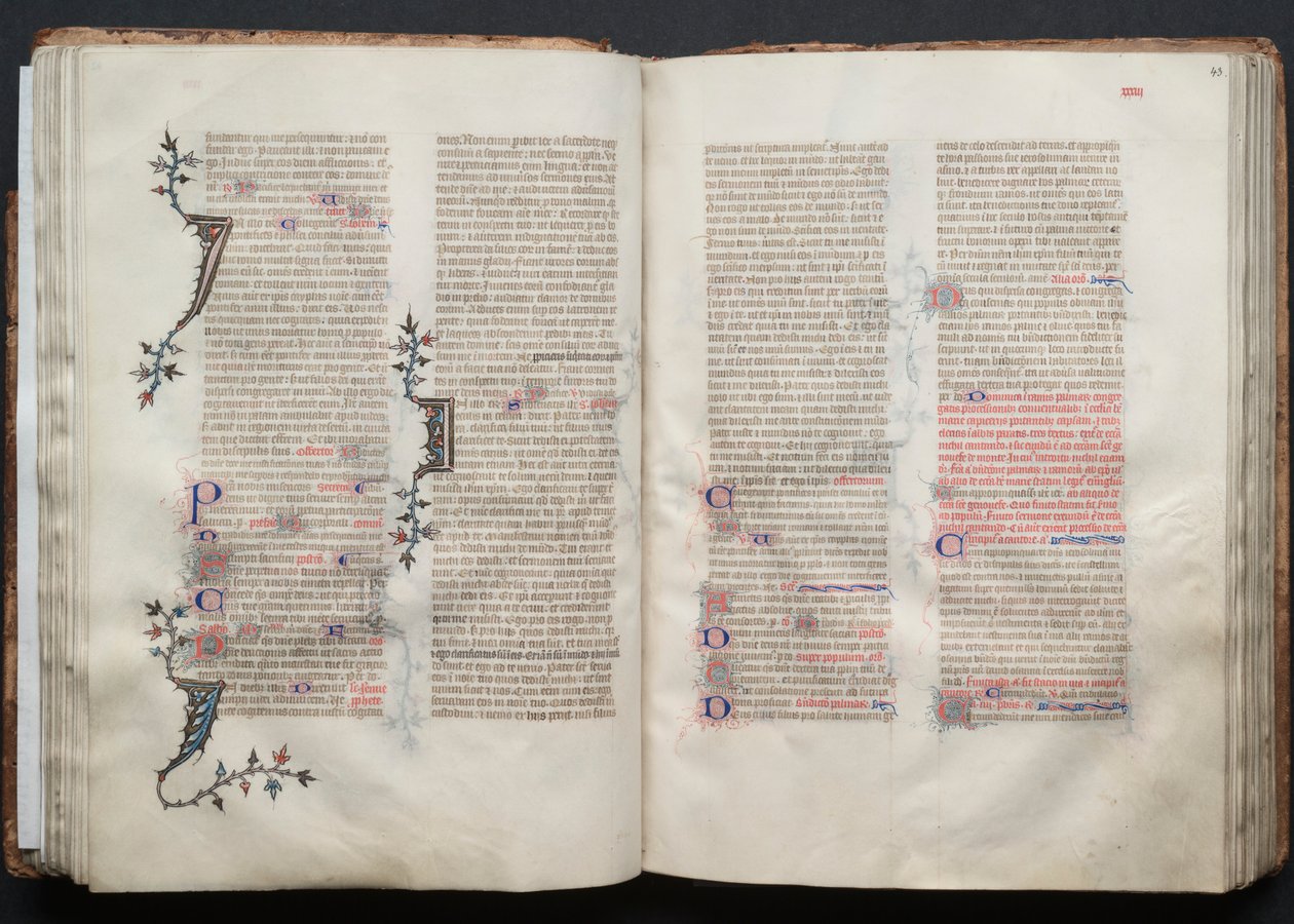 The Gotha Missal: Fol. 43r, Text, c. 1375. av Master of the Boqueteaux