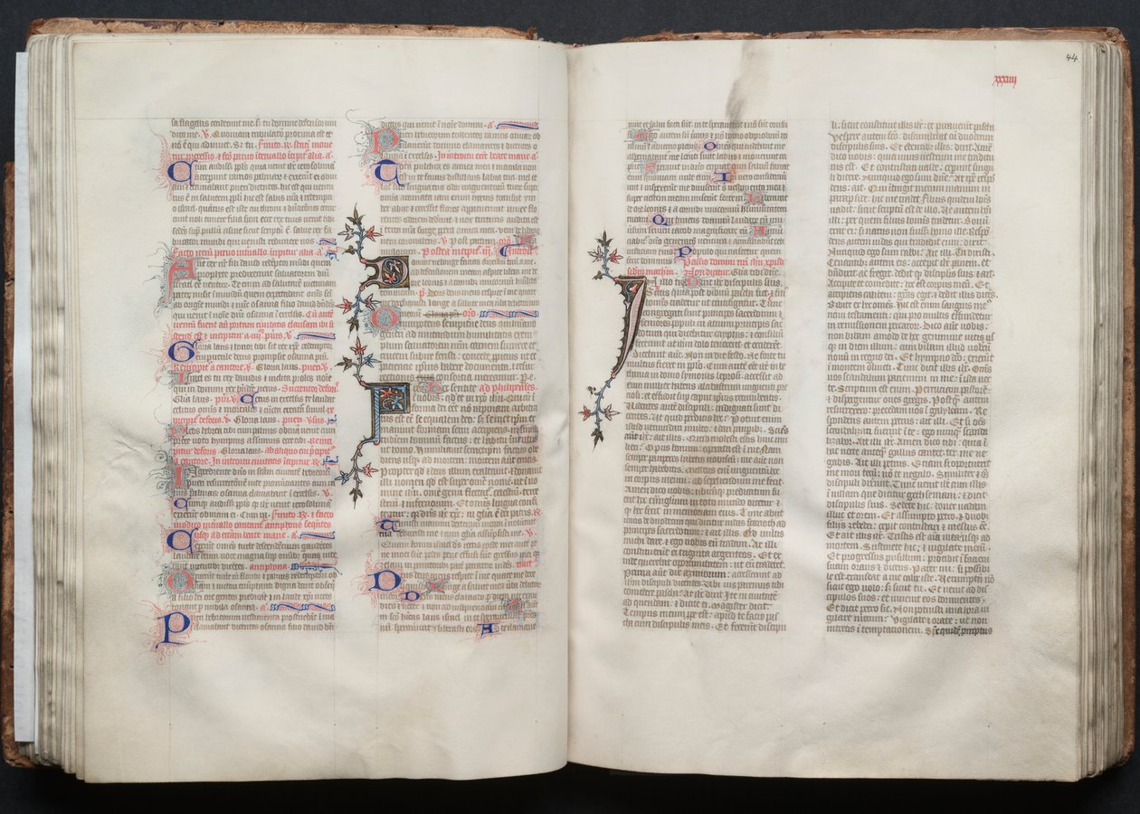The Gotha Missal: Fol. 44r, Text, c. 1375. av Master of the Boqueteaux