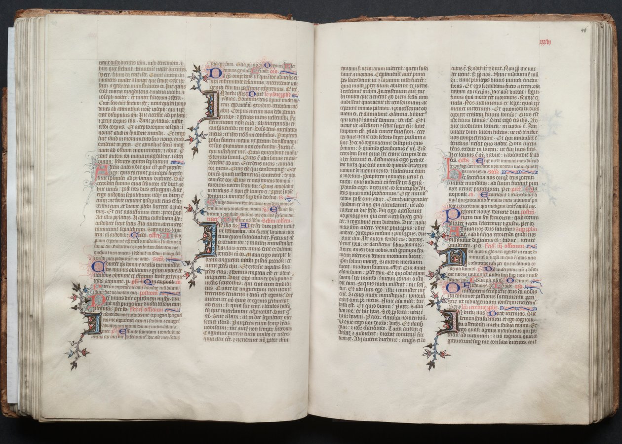 The Gotha Missal: Fol. 46r, Text, c. 1375. av Master of the Boqueteaux