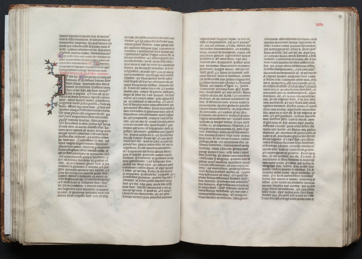 The Gotha Missal: Fol. 46v, text, c. 1375. av Master of the Boqueteaux