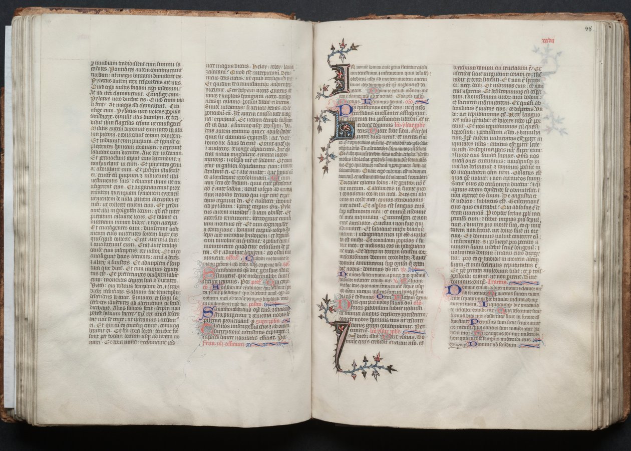 The Gotha Missal: Fol. 47v, text, c. 1375. av Master of the Boqueteaux
